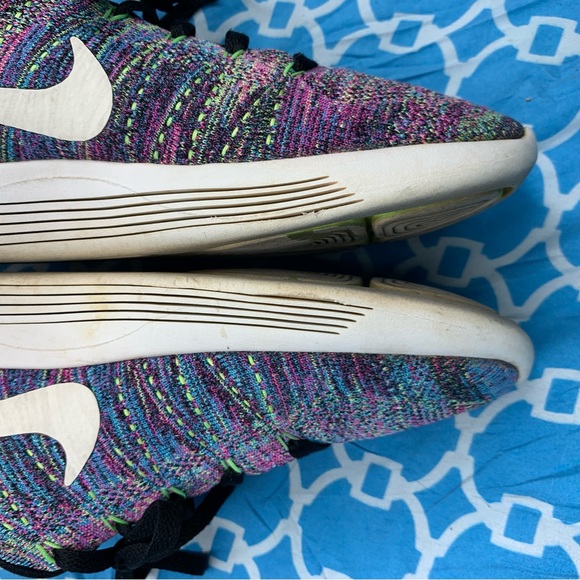 Nike Women’s size 8.5 Lunarepic low flyknit Fire Pink multicolor running wmns - Picture 9 of 11